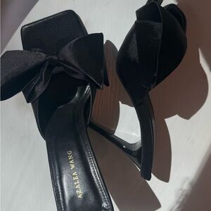 Azalea Wang Black Bow Heeled Sandals